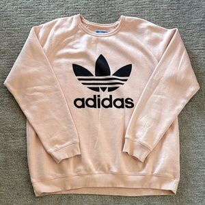 Adidas Blush Sweatshirt with Black Trefoil crew neck sweatshirt